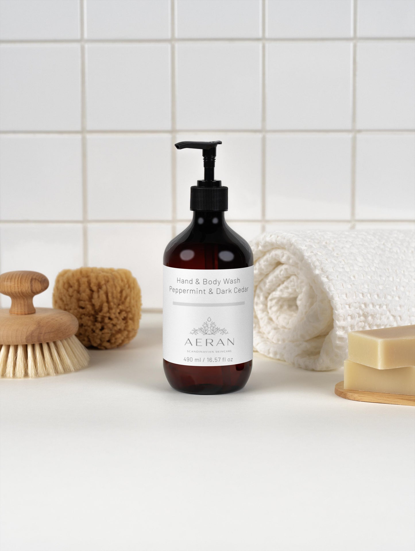 Hand & Body Wash, Peppermint & Dark Cedar