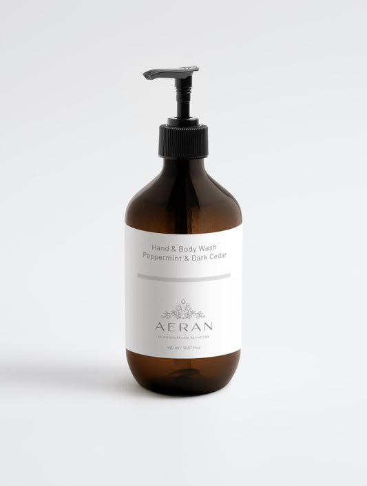 Hand & Body Wash, Peppermint & Dark Cedar